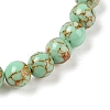 Synthetic Turquoise(Dyed) Round Beaded Stretch Bracelets G-U005-01A-07-2