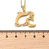 304 Stainless Steel Laser Cut Penguin with Fish Pendant Necklaces for Women Men NJEW-Q032-01B-G-5