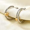 304 Stainless Steel Two Tone Stud Earrings EJEW-S263-02GP-1