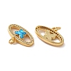 Brass Micro Pave Cubic Zirconia with Synthetic Opal Pendants KK-D096-11G-2