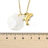 Summer Beach Natural Shell & 304 Stainless Steel Pendant Necklaces for Women NJEW-P323-01A-G-5