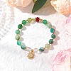 3Pcs Natural Striped Agate &  Amethyst & Tiger Eye & Rose Quartz & Quartz Crystal Round Beaded Bracelets for Women BJEW-JB11934-4