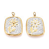 304 Stainless Steel and Polymer Clay Crystal Rhinestone Pendants STAS-T069-60B-1
