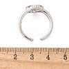 Sacred Heart Brass Micro Pave Cubic Zirconia Cuff Rings for Women RJEW-B117-01P-03-5