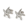 Brass Micro Pave Clear Cubic Zirconia Stud Earrings EJEW-A145-03D-P-4