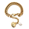 304 Stainless Steel & Natural Freshwater Pearl Curb Chain Bracelets for Women LS-BJEW-G763-03G-2