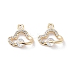 Brass Micro Pave Clear Cubic Zirconia Charms KK-F871-41G-1