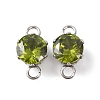 304 Stainless Steel Micro Pave Cubic Zirconia Connector Charms STAS-H240-50P-06-1