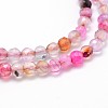 Dyed Natural Agate Faceted Round Beads Strands G-P097-32-3
