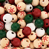 140Pcs 7 Styles Painted Natural Wood European Beads WOOD-TA0001-65-13