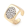 Brass Micro Pave Clear Cubic Zirconia Cuff Rings RJEW-H262-05G-4