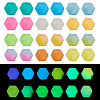 72Pcs 12 Colors  Luminous Hexagon Food Grade Silicone Beads SIL-TA0001-36-2