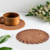 2Pcs 2 Styles Natural Coconut Fiber Coasters AJEW-LP0006-42-3