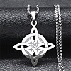 201 Stainless Steel Trinity Knot Wish Knot Pendant Necklaces for Men Women LS-NJEW-K283-36P-1