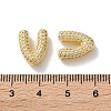 Rack Plating Brass Micro Pave Cubic Zirconia Slide Charms KK-C084-34G-V-3