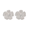Non-Tarnish Flower 304 Stainless Steel Stud Earrings for Women EJEW-L272-031P-03-1