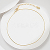 925 Sterling Silver Boston Link Chain Anklet AJEW-Z029-16G-2