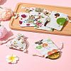 24Pcs 6 Colors Floral Animal Printed Burlap Packing Pouches ABAG-FS0001-13-10