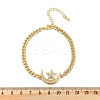 Brass Micro Pave Clear Cubic Zirconia Charm Bracelets LS-BJEW-M050-01G-01-5