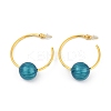 Round Brass Enamel Hoop Earrings for Women EJEW-Q391-35G-01-2