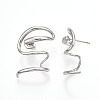 Non-Tarnish 304 Stainless Steel Snake Wrap Stud Earrings EJEW-B023-02P-3