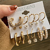 Alloy & Plastic Pearl & Rhinestone Earring Sets WG01624-20-1