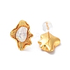 Flower Natural Pearl Stud Earrings for Women EJEW-E303-24G-2