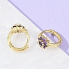 Brass Micro Pave Cubic Zirconia Hoop Earrings EJEW-S277-07G-4
