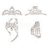 4Pcs 4 Style Halloween Alloy Claw Hair Clips for Women Girls AJEW-TA0001-90-2