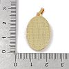 Rack Plating Brass Pave Shell Oval Pendants KK-U032-92G-01-3