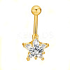 Clear Cubic Zirconia Belly Button Rings WG9960A-16-1