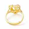 Real 18K Gold Plated Brass Alphabet Adjustable Rings RJEW-M139-18D-3