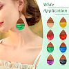 16Pcs 8 Colors Transparent Resin & Walnut Wood Pendants RESI-TA0002-66-9