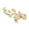 Brass Micro Pave Clear Cubic Zirconia Pendants KK-L213-031G-2
