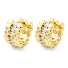Brass Micro Pave Clear Cubic Zirconia Hoop Earrings EJEW-H158-14G-4