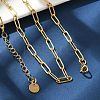 Ion Plating(IP) 304 Stainless Steel Paperclip Chain Necklace X-NJEW-D045-14G-2