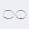Anti-Tarnish Rhodium Plated 925 Sterling Silver Saw Cut Open Jump Rings STER-F036-02P-1x7mm-2