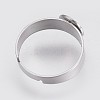 Tarnish Resistant Adjustable 304 Stainless Steel Pad Ring Settings LS-X-STAS-I088-I-01P-3