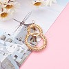 Alloy Hollow Geometric Gemstone Beads Hair Barrettes PHAR-JH00075-03-4