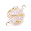Glass Beaded Round Sphere Links PALLOY-MZ00874-03-4