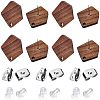 10 Pairs Polygon Walnut Wood Stud Earring Findings MAK-BC0001-21-1
