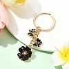 6pcs Flower Alloy Enamel Keychain KEYC-YW00171-02-1