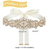 Brass Flower Bridal Belt with Glass Rhinestones for Wedding Dress AJEW-WH0455-006G-2