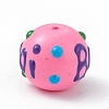 Opaque Painted Glass Beads GLAA-B001-01H-2