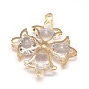 Flower Iron Rhinestone Big Pendants X-RB-D297-G-2