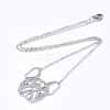 Non-Tarnish 201 Stainless Steel Puppy Pendant Necklaces LS-NJEW-T009-JN041-1-40-2