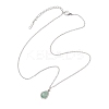 Teardrop Faceted Natural Mixed Stone Pendant 304 Stainless Steel Cable Chain Necklaces for Women NJEW-JN05288-5