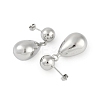 Smooth Teardrop Brass Dangle Earrings for Women EJEW-D280-02P-01-2