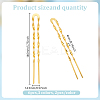 6Pcs 3 Colors Brass Hair Forks for Women AJEW-GO0002-34-2