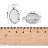 Tibetan Style Antique Silver Alloy Flat Oval Pendant Cabochon Settings X-TIBEP-M022-36AS-3